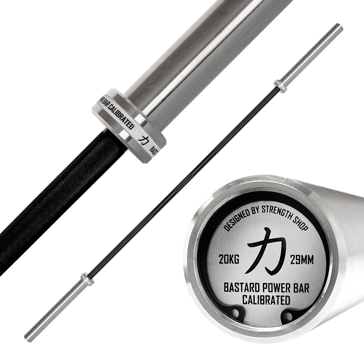 Calibrated Bastard Power Bar - Black Chrome Shaft & Bronze Bushings - Strength Shop