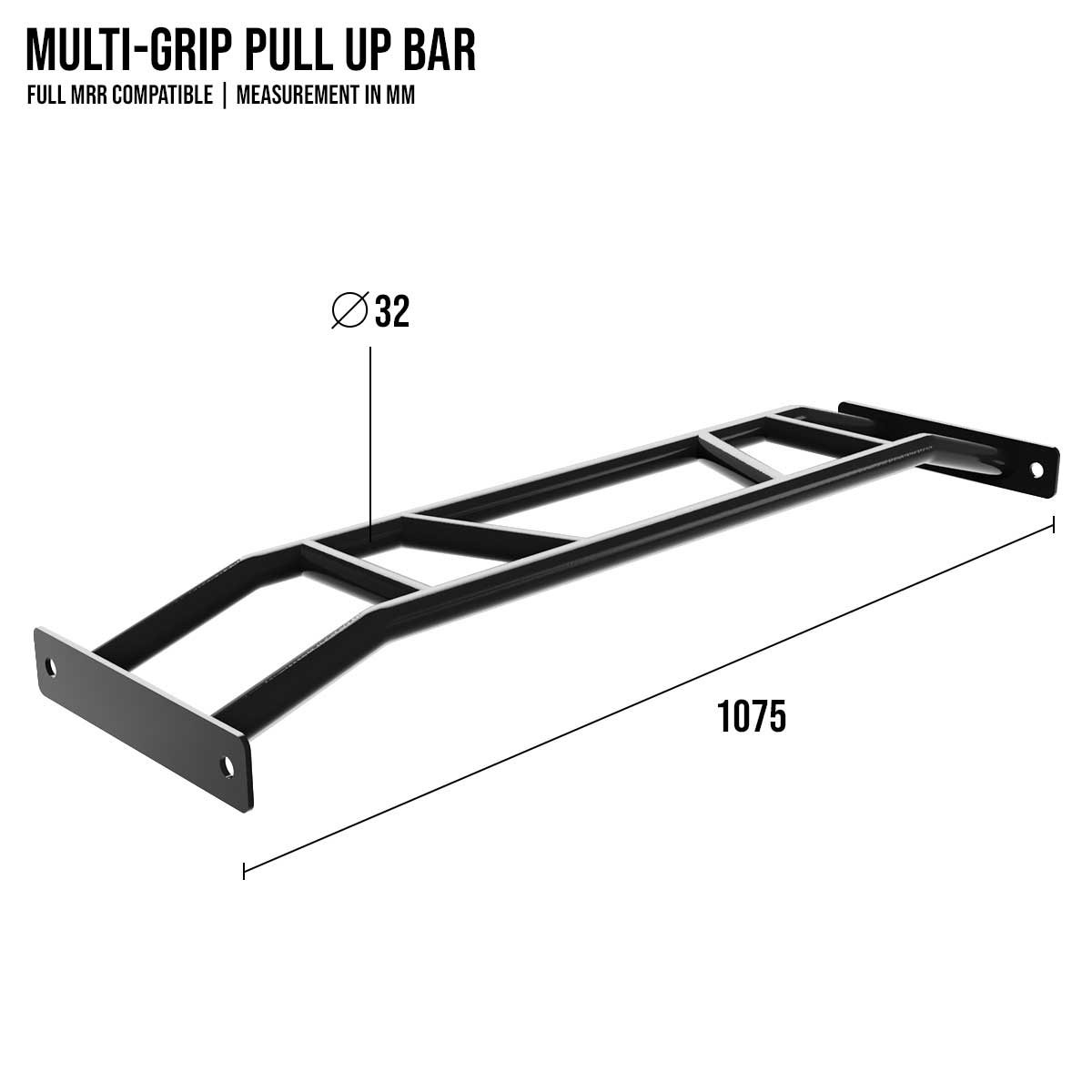 B-WARE Multi-Grip Pull Up Bar | MRR Compatible - Strength Shop