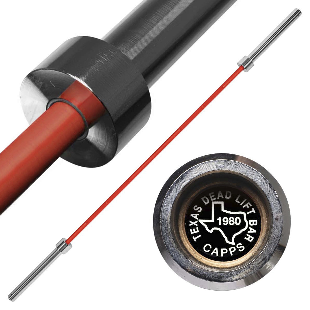 Original Texas Deadlift Bar - Chrome Sleeves, Red Bar - Preorder (Ships by July 31) - Strength Shop