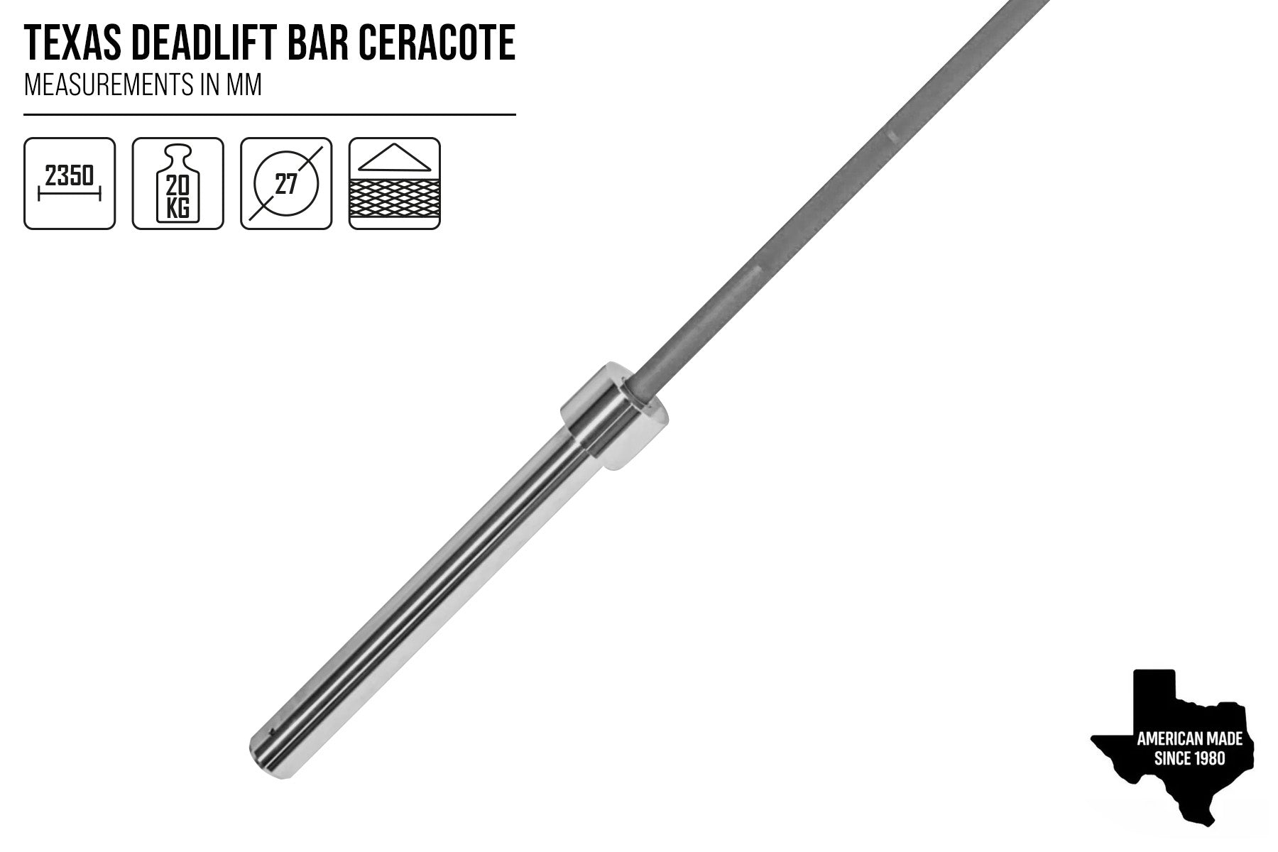 Original Texas Deadlift Bar – Gunmetal - Preorder (Ships by July 31) - Strength Shop