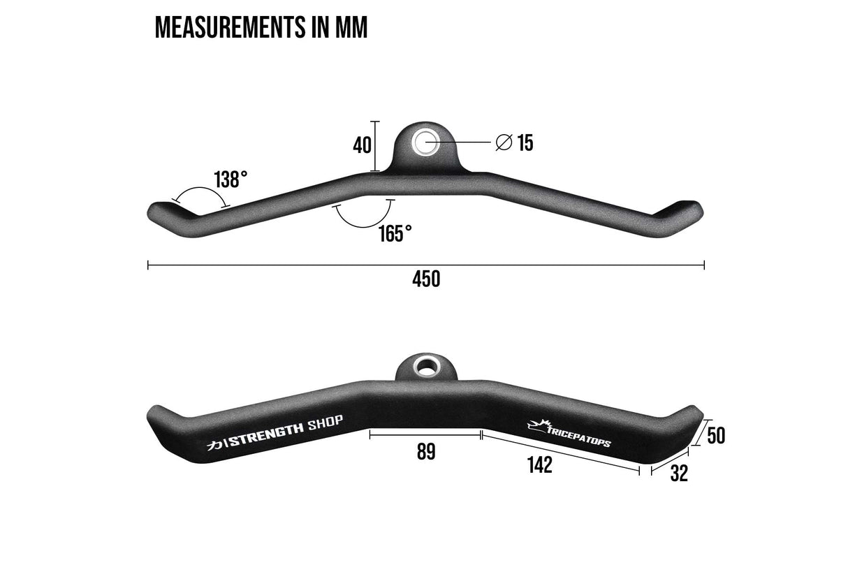 Triceps Grip / Flat Push Down Bar - Tricepatops - Strength Shop