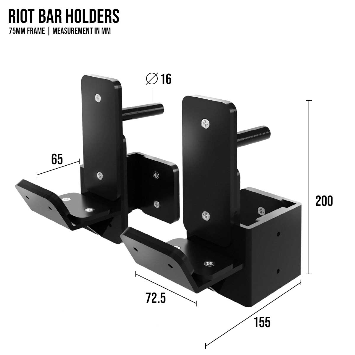 B-WARE Riot MRR 75 | Bar Holders, Pair - Strength Shop