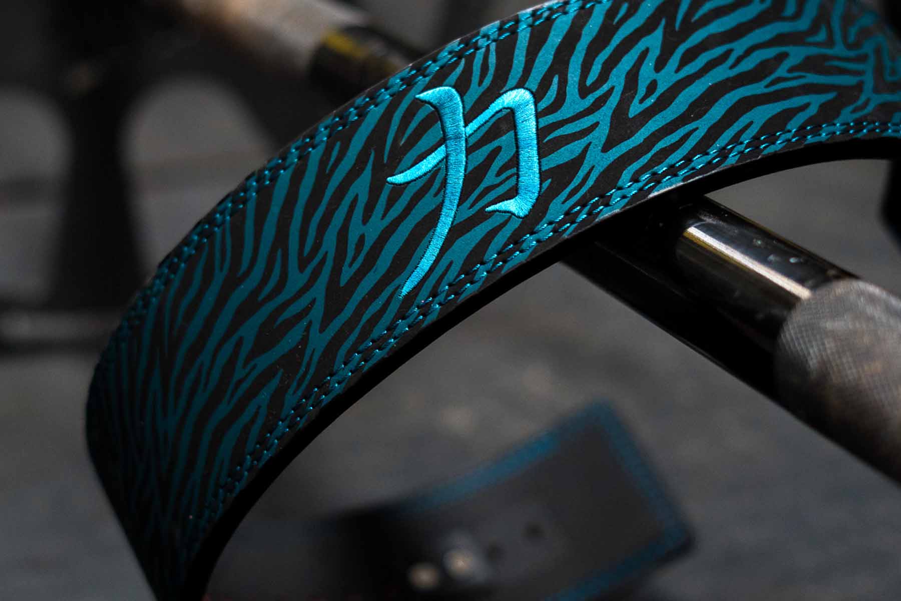 Blue Tiger Print Lever Belt, 10mm - IPF Approved - Strength Shop
