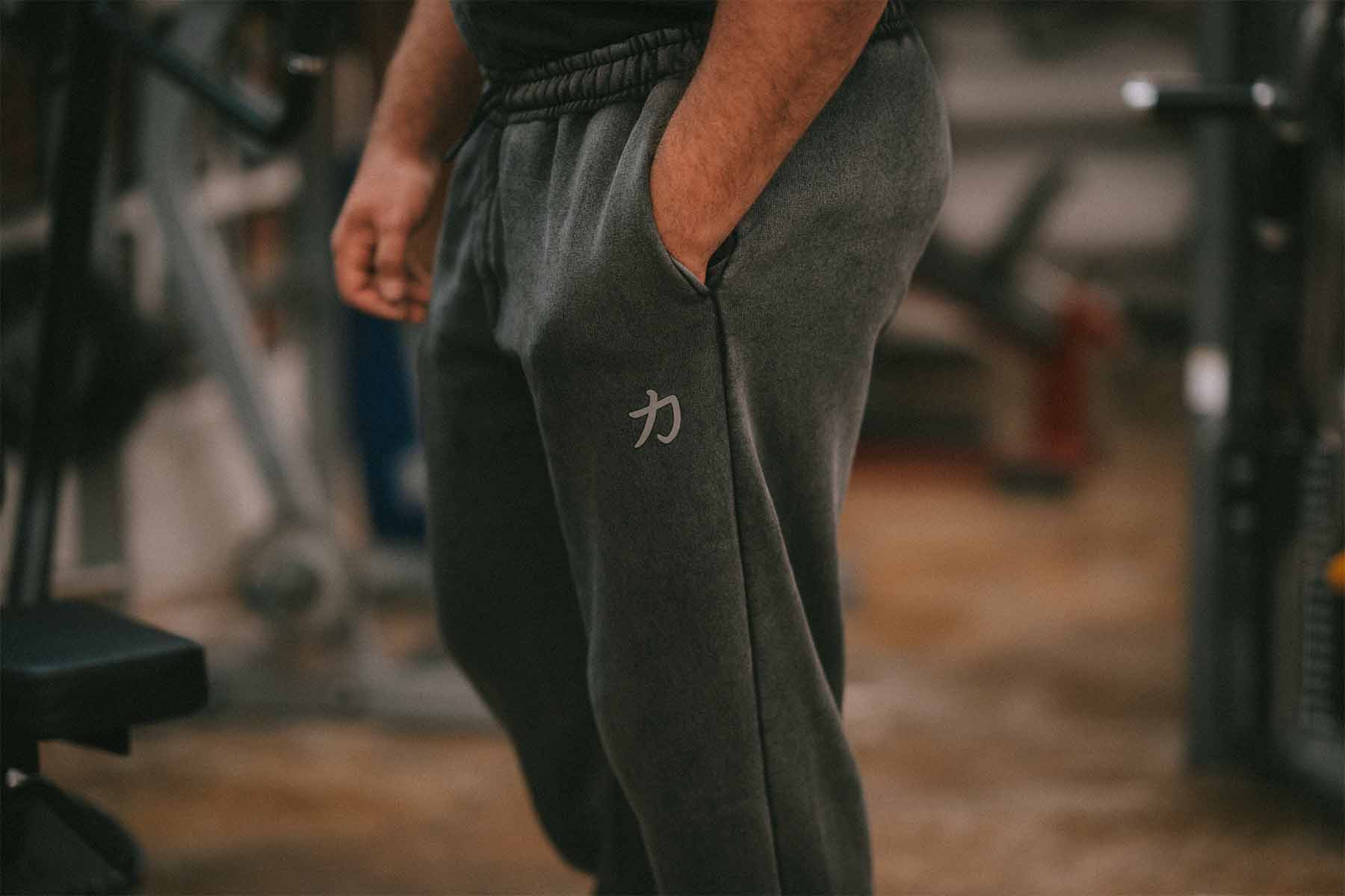 Home of Strength - Joggers, Stone-Washed Grey - Strength Shop