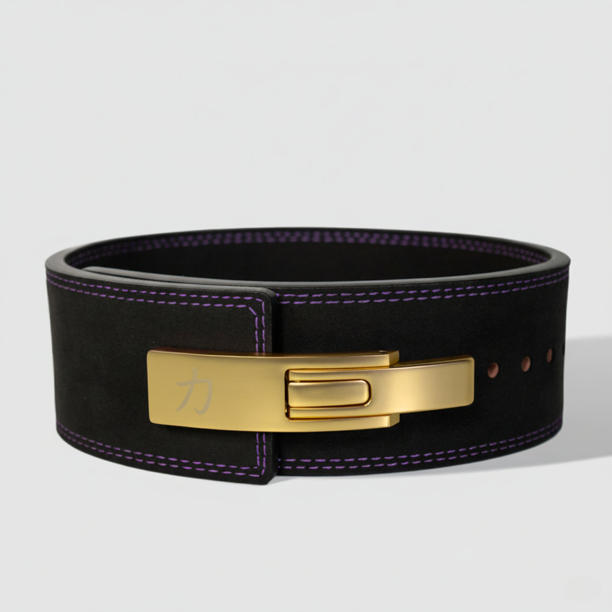 Black w/ Purple Stitching Lever Belt, 10mm - IPF Approved - Strength Shop