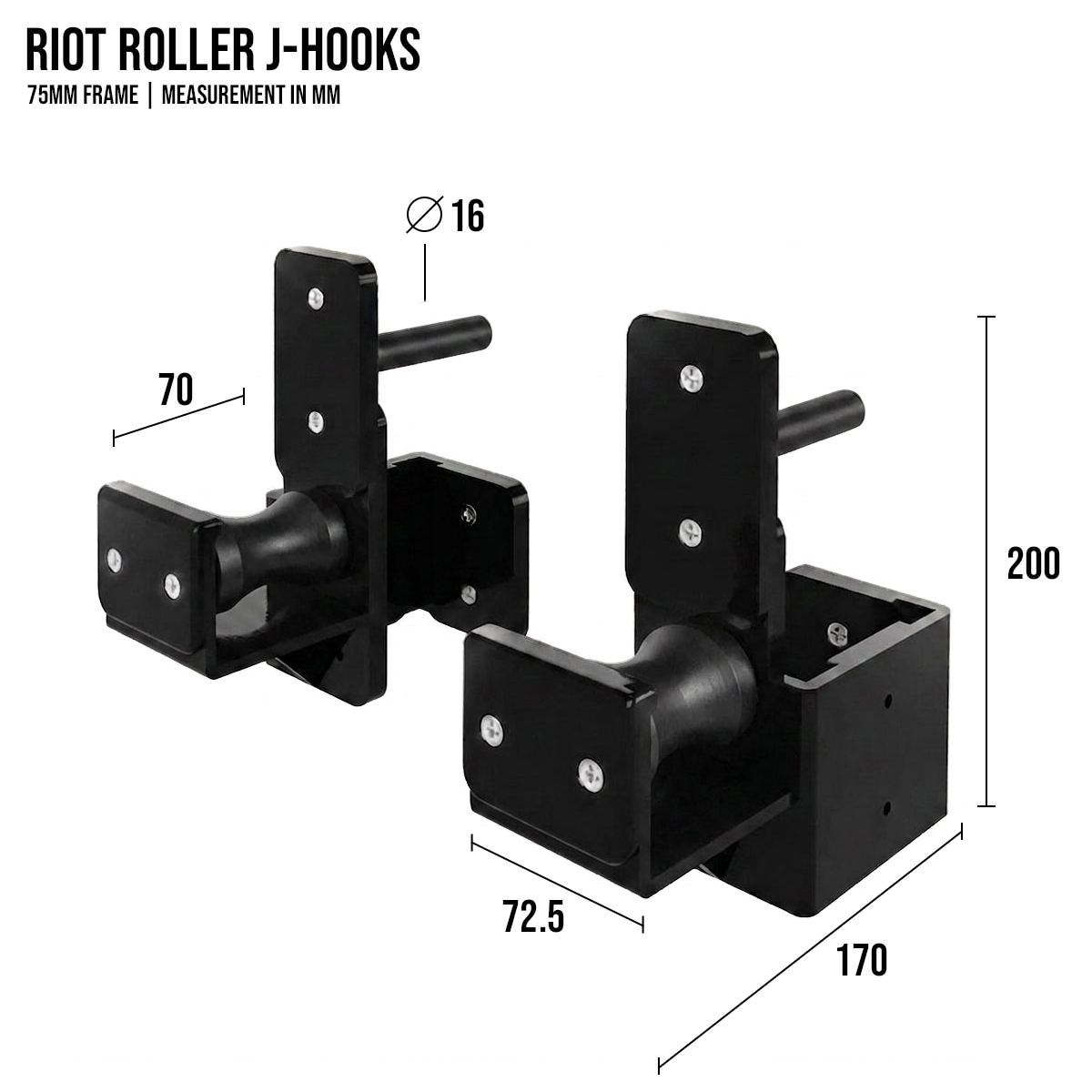 Riot MRR 75 | Roller J-Hooks - Strength Shop