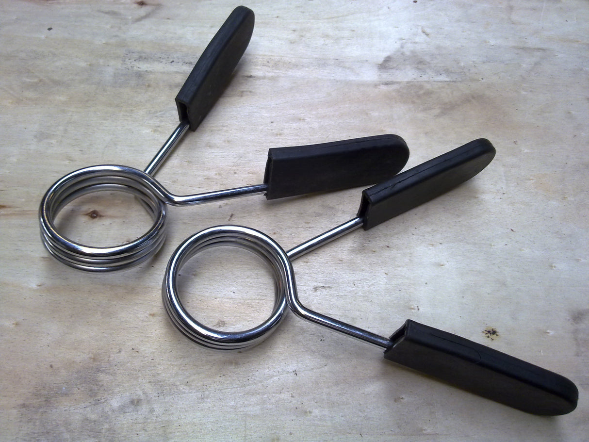 Olympic Spring Collars, With Rubber Coated Handles - 1 Pair - Strength Shop