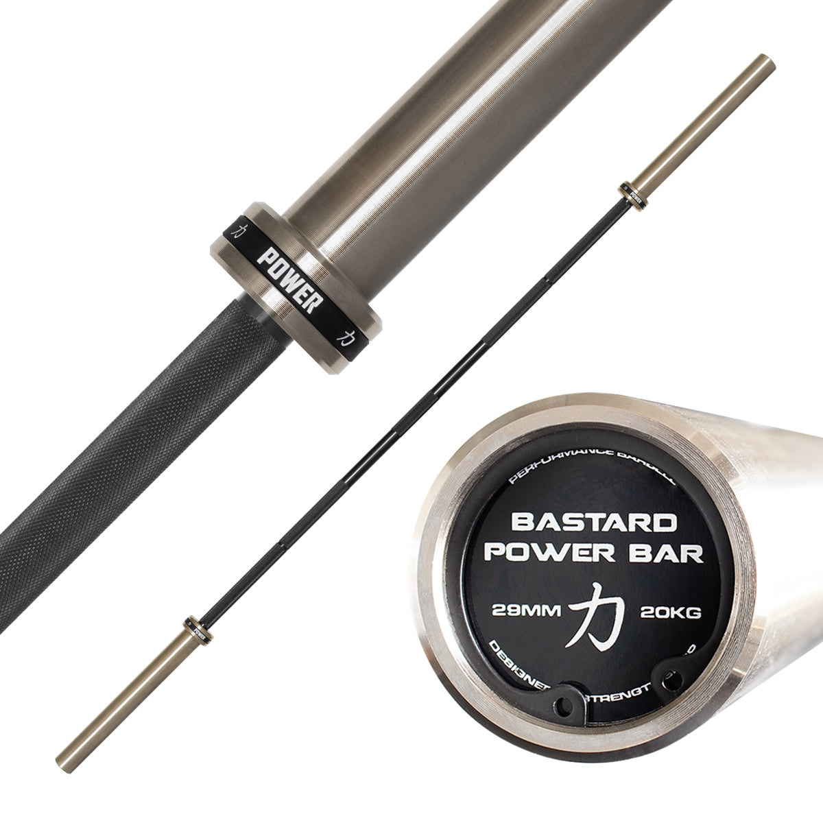 B-WARE Bastard Power Bar With Black Chrome Shaft & Bronze Bushings - Strength Shop