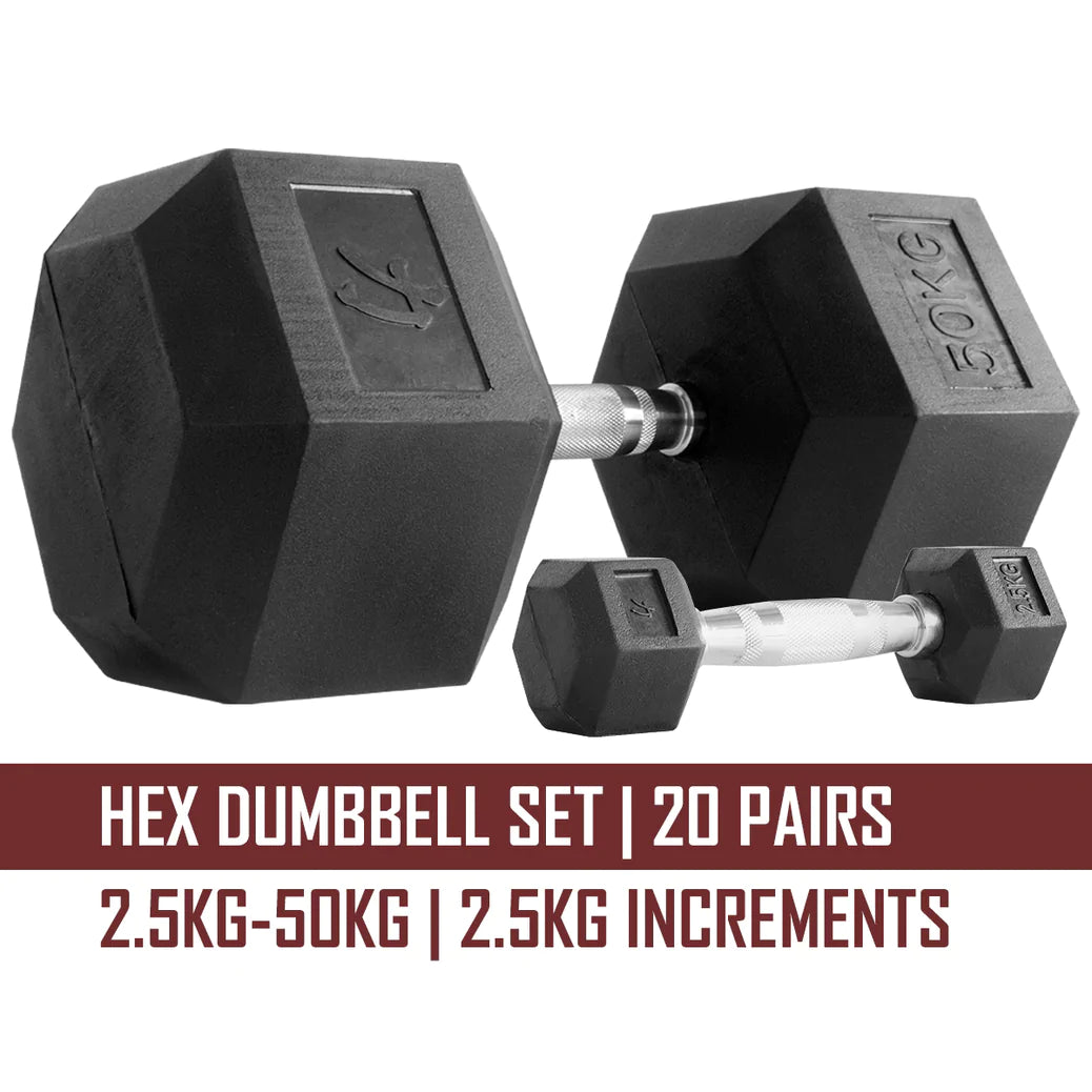 Strength Shop Hex Dumbbells, 1-75kg / 100kg - Strength Shop