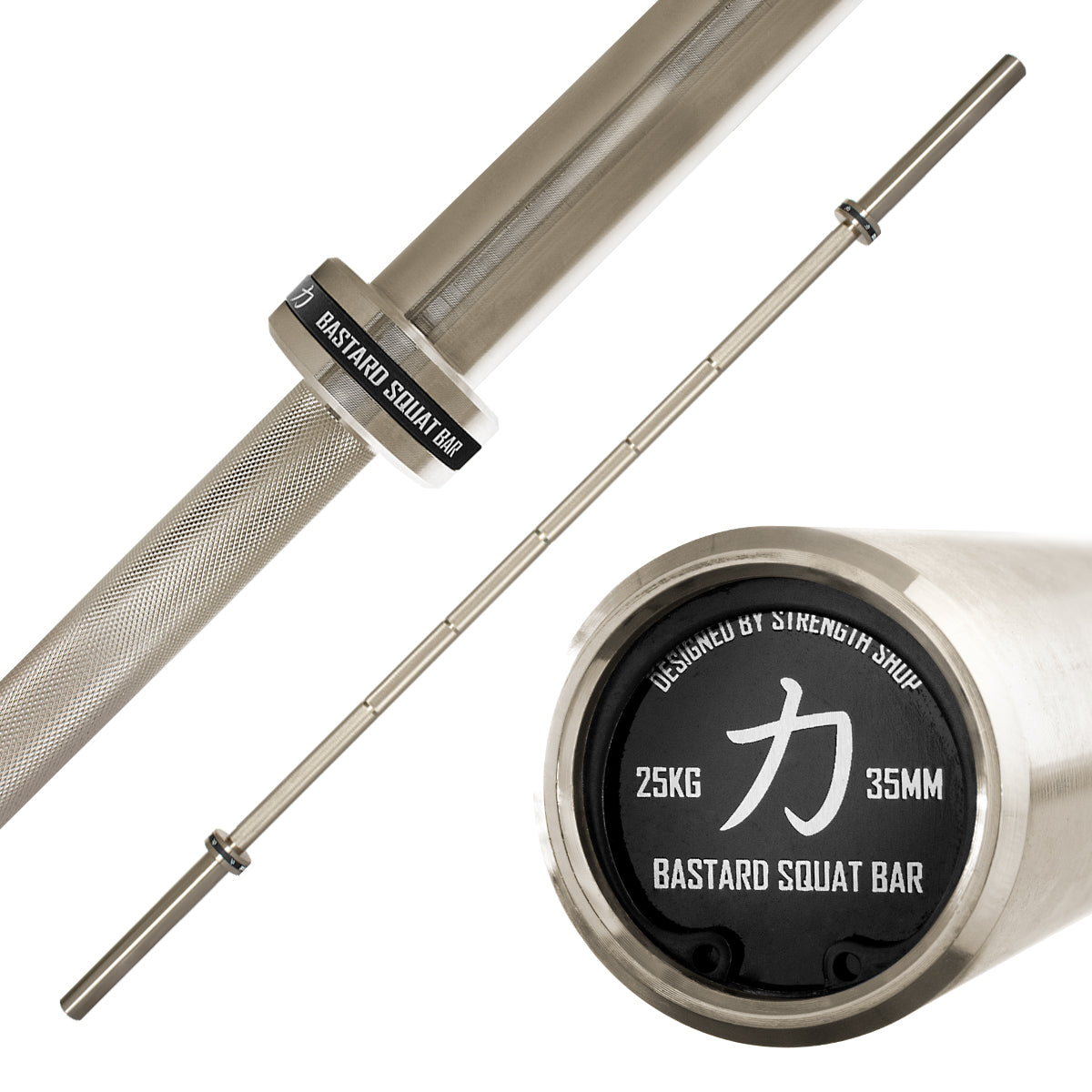 B-WARE Bastard Squat Bar, 35mm/25kg – Fully Knurled (Major Scratches) - Strength Shop