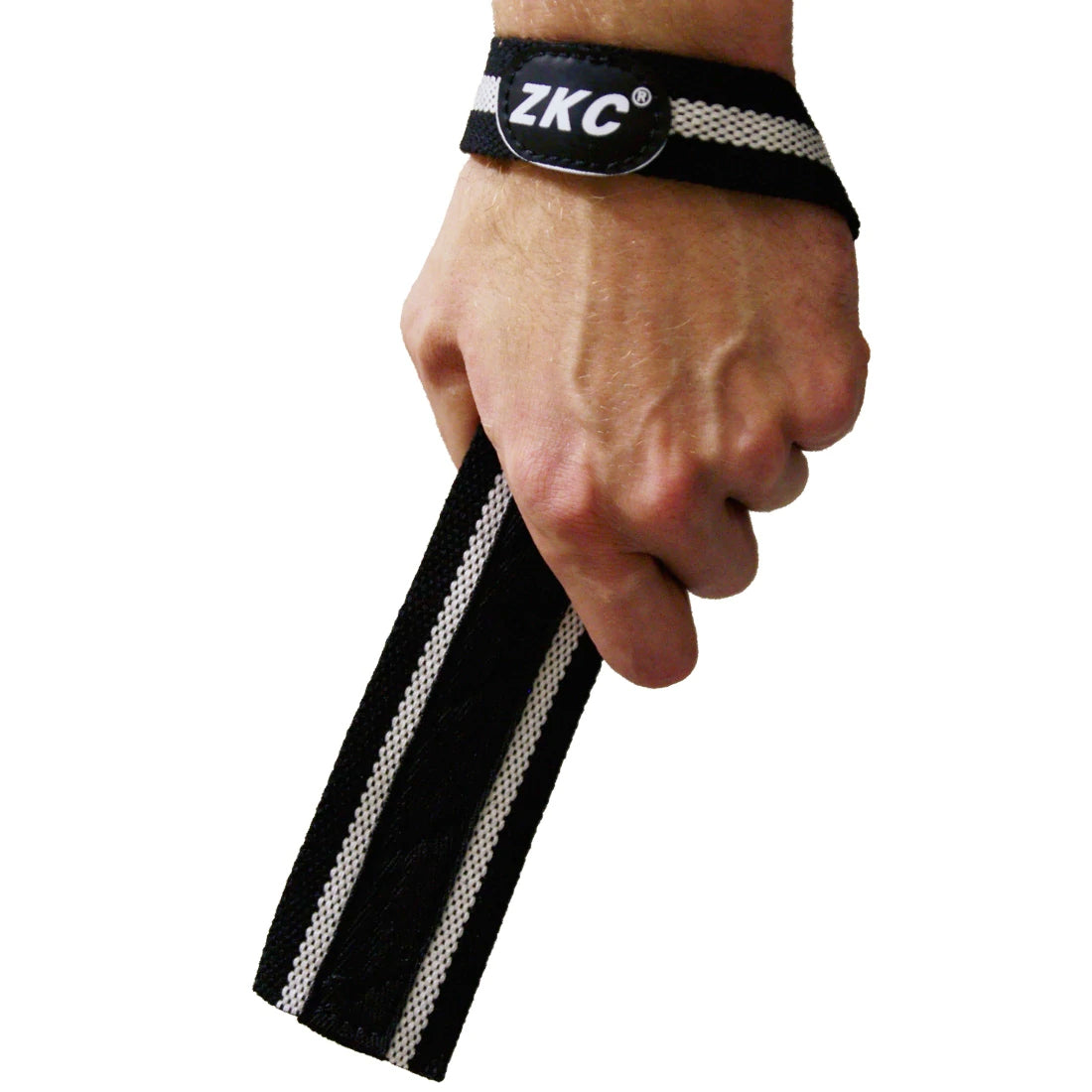 Zhang Kong ZKC Black/White Weightlifting Straps, Normal - Cotton - Strength Shop