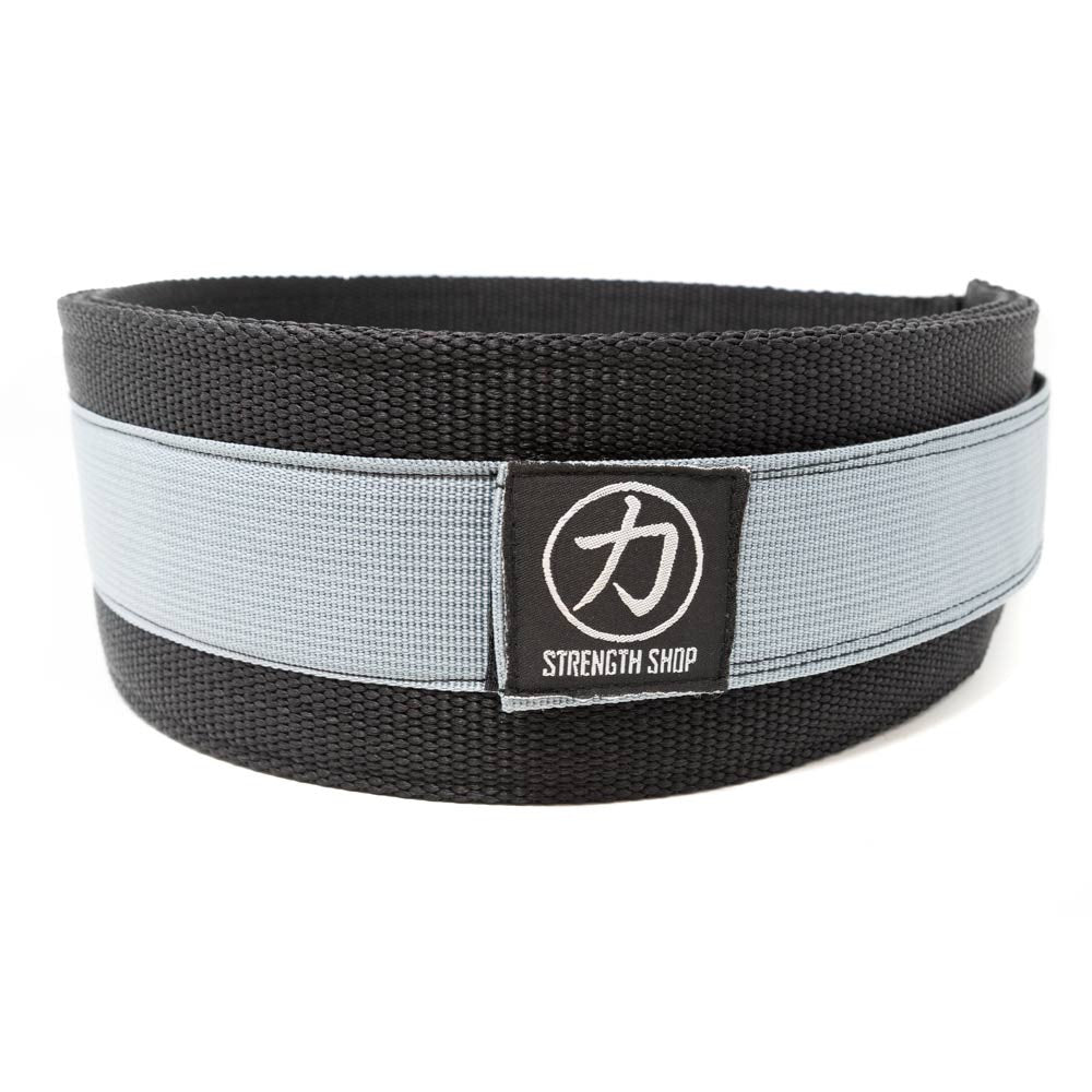 Webbing Deadlift Belt / Back Support Grey/Black - Strength Shop