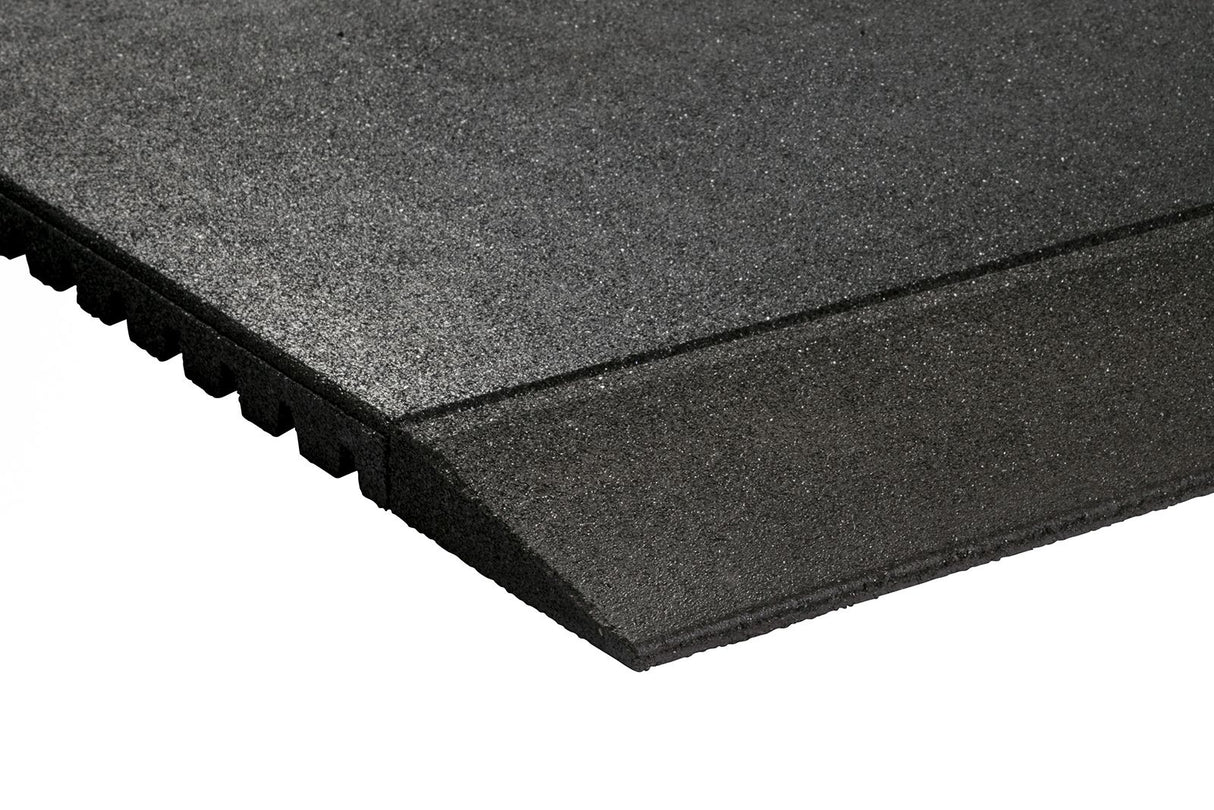 Tapered Granuflex Rubber Gym Mat Edge - 43mm (1000mm x 200mm) - Strength Shop