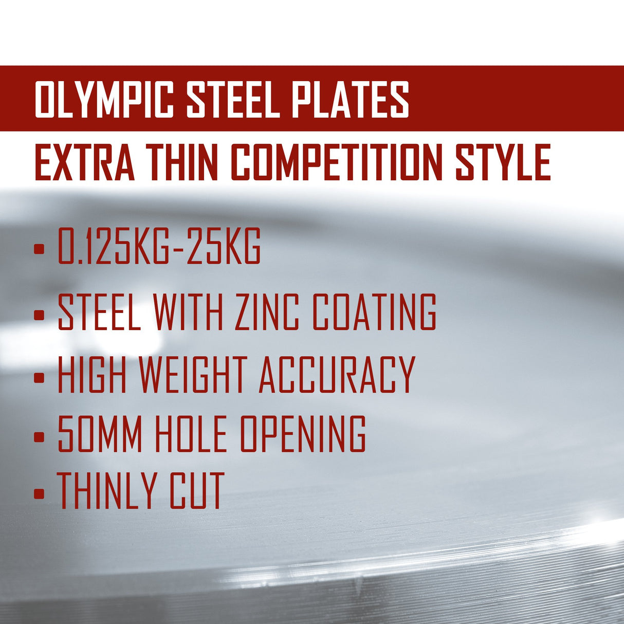 Powerlifting Steel Plates, Galvanised Zinc - Sets - Strength Shop