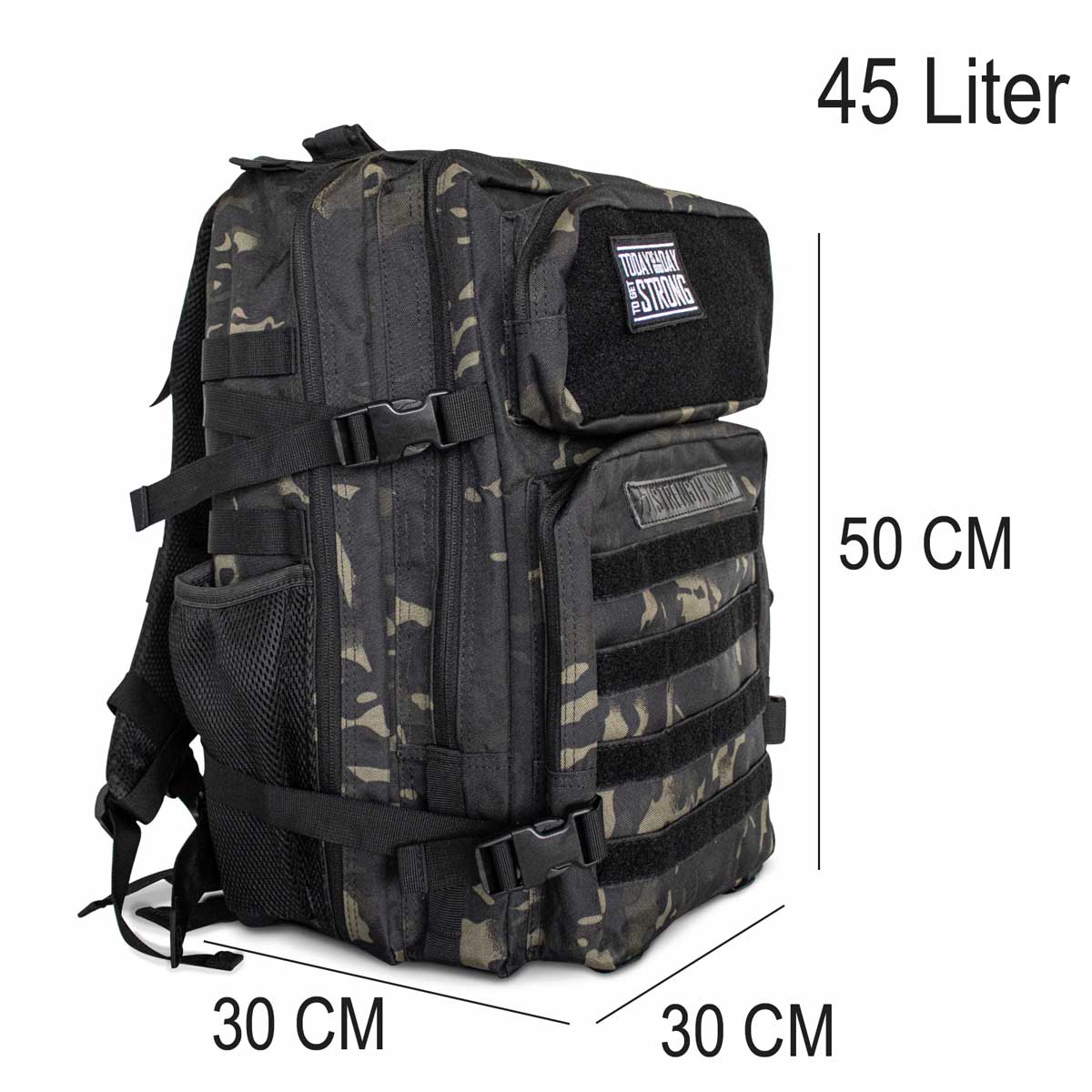 Training Backpack 2.0, Dark Camo - Add Extra Patches - Strength Shop