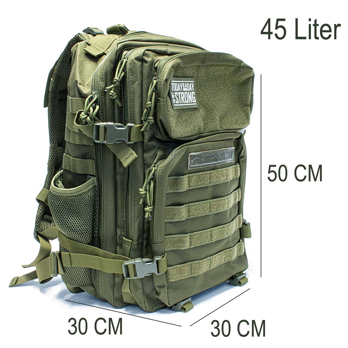 Training Backpack 2.0, Olive Green - Add Extra Patches - Strength Shop