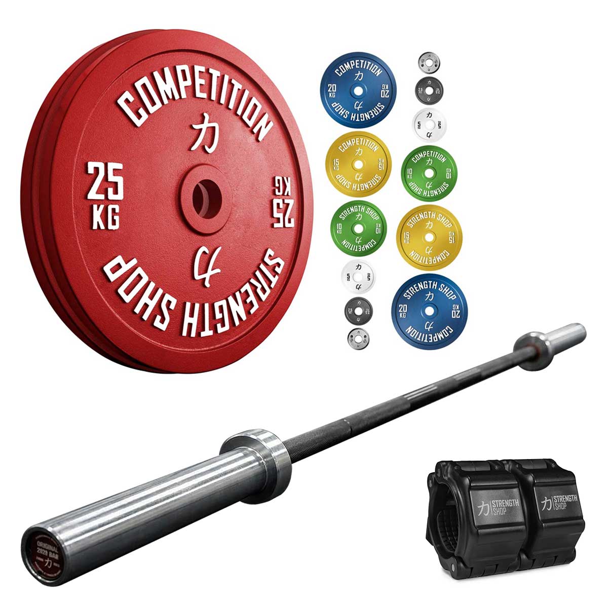 Elite Competition Bundle | 157.5KG Calibrated Plates Set & Power Bar - Strength Shop