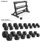 Hex Dumbbell Set with Rack - Strength Shop