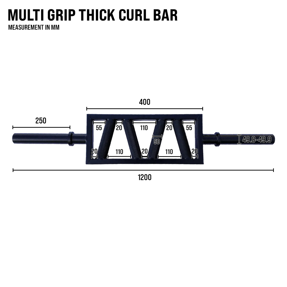 Multi Grip Thick Curl Bar - Strength Shop