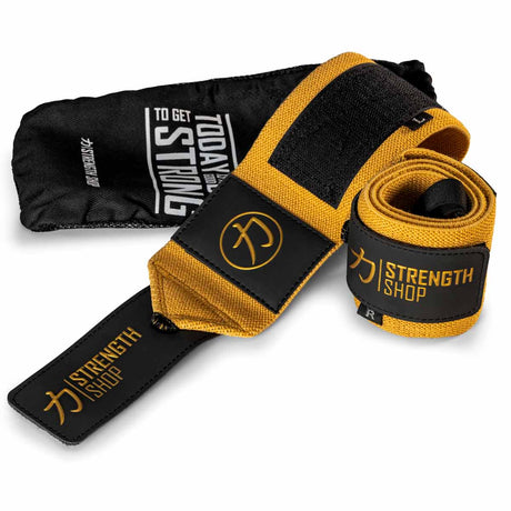 Gold Wrist Wraps – Medium, 30cm/60cm or 90cm, IPF Approved - Strength Shop