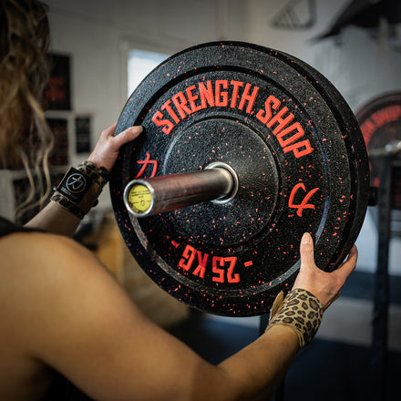 B-WARE Crumb Bumper Plates w/ Colour Coded Dots, 5kg-25kg or 150kg Set - Strength Shop