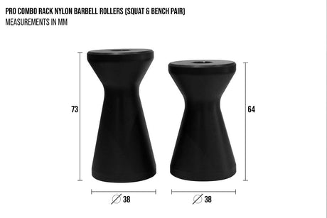 Pro Combo Rack Nylon Barbell Rollers (Squat & Bench Pair) - Strength Shop