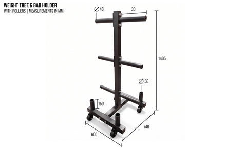 Plate Tree & Barbell Storage Rack - Strength Shop