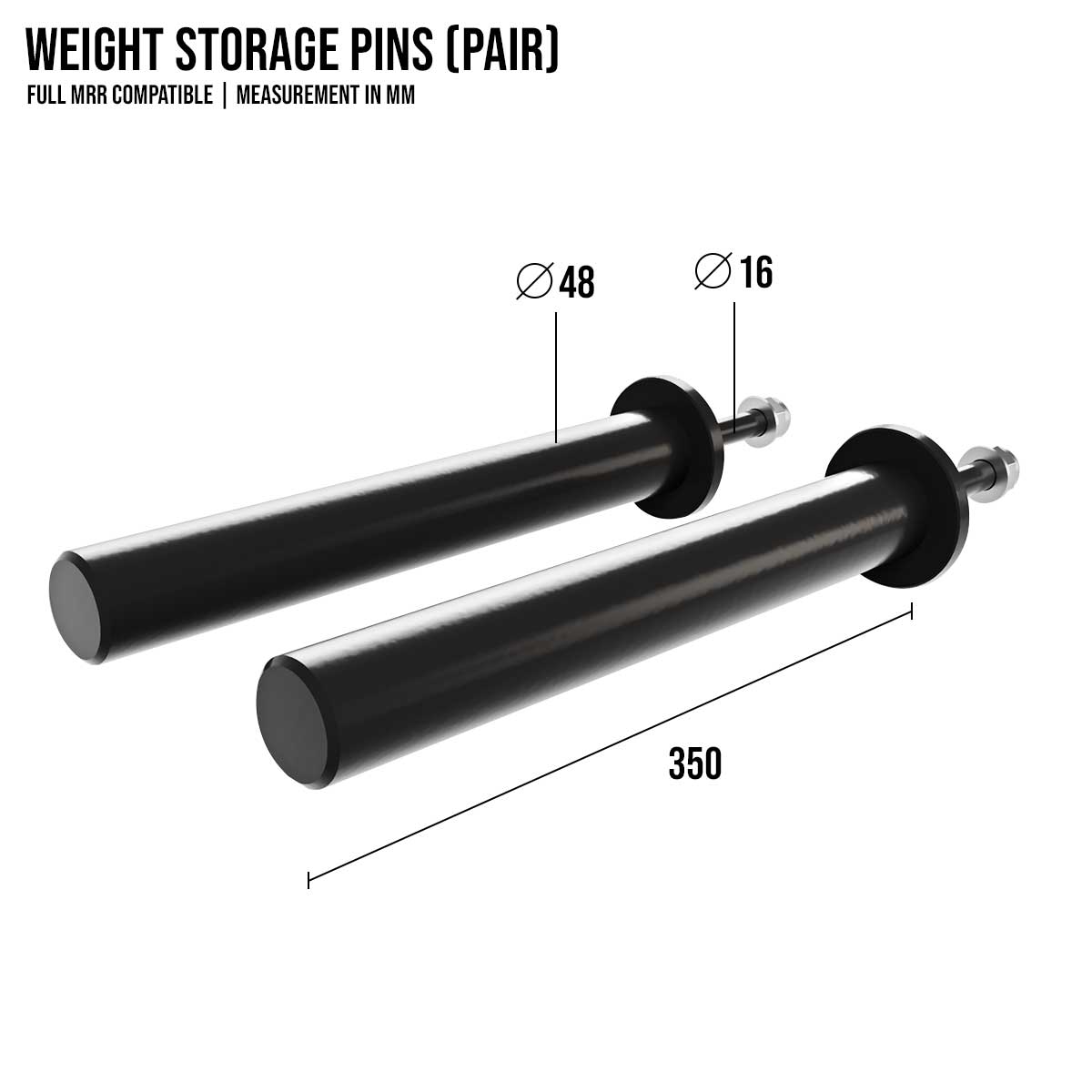 Long Weight Storage Pins, Pair | MRR Compatible - Strength Shop