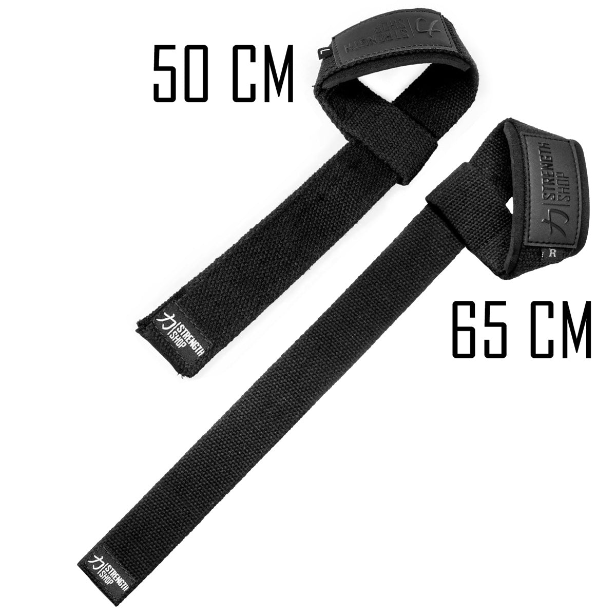 Stealth Black PRO Lifting Straps, 50cm or 65cm - Strength Shop