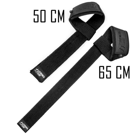 Stealth Black PRO Lifting Straps, 50cm or 65cm - Strength Shop