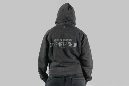 Home of Strength - Hoodie, Stone-Washed Grey - Strength Shop