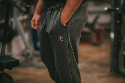 Home of Strength - Joggers, Stone-Washed Grey - Strength Shop