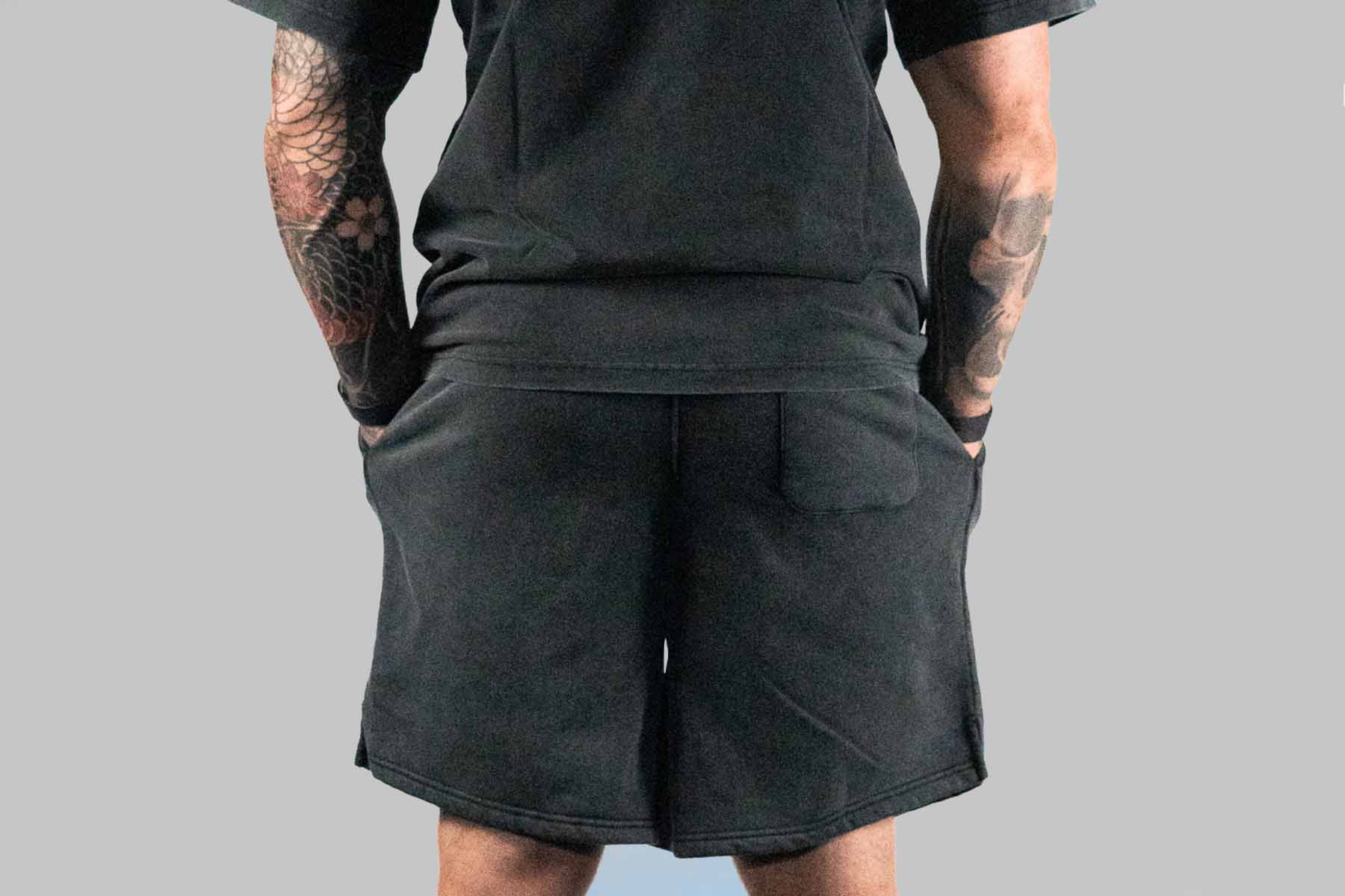 Home of Strength - Shorts, Stone-Washed Grey - Strength Shop