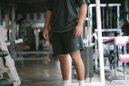 Home of Strength - Shorts, Stone-Washed Grey - Strength Shop