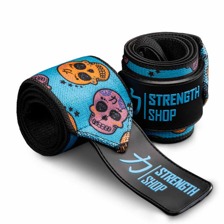 Medium Wrist Wraps, Skull - IPF Approved, 30cm/60cm - Strength Shop