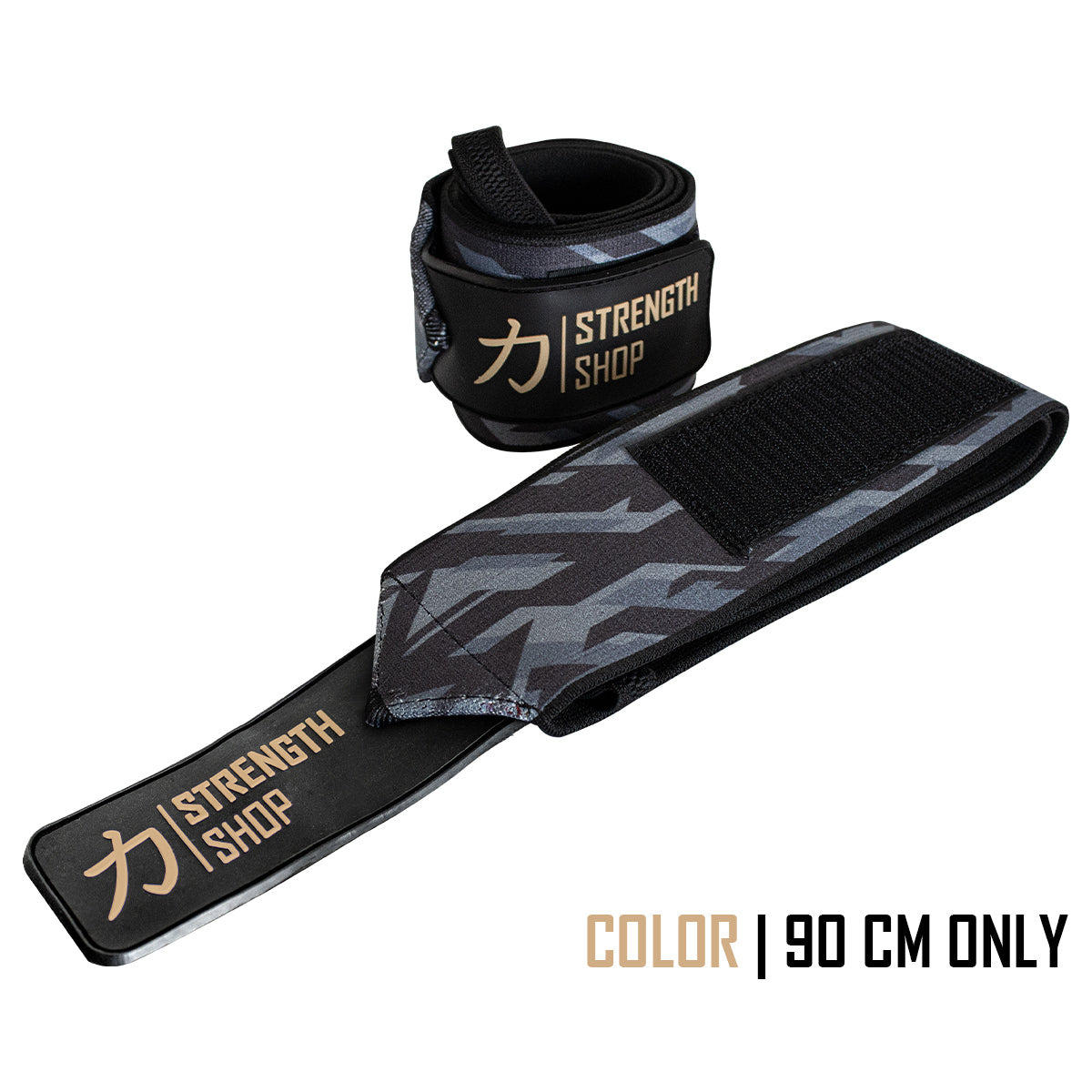 Heavy Wrist Wraps, Dark Camo, IPF Approved – 60cm/90cm - Strength Shop