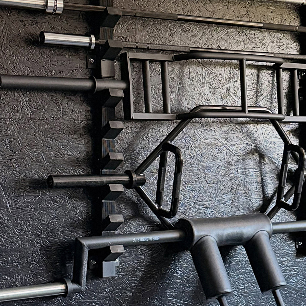 Wall Mountable Horizontal Bar Holder - 6 Bars - Strength Shop