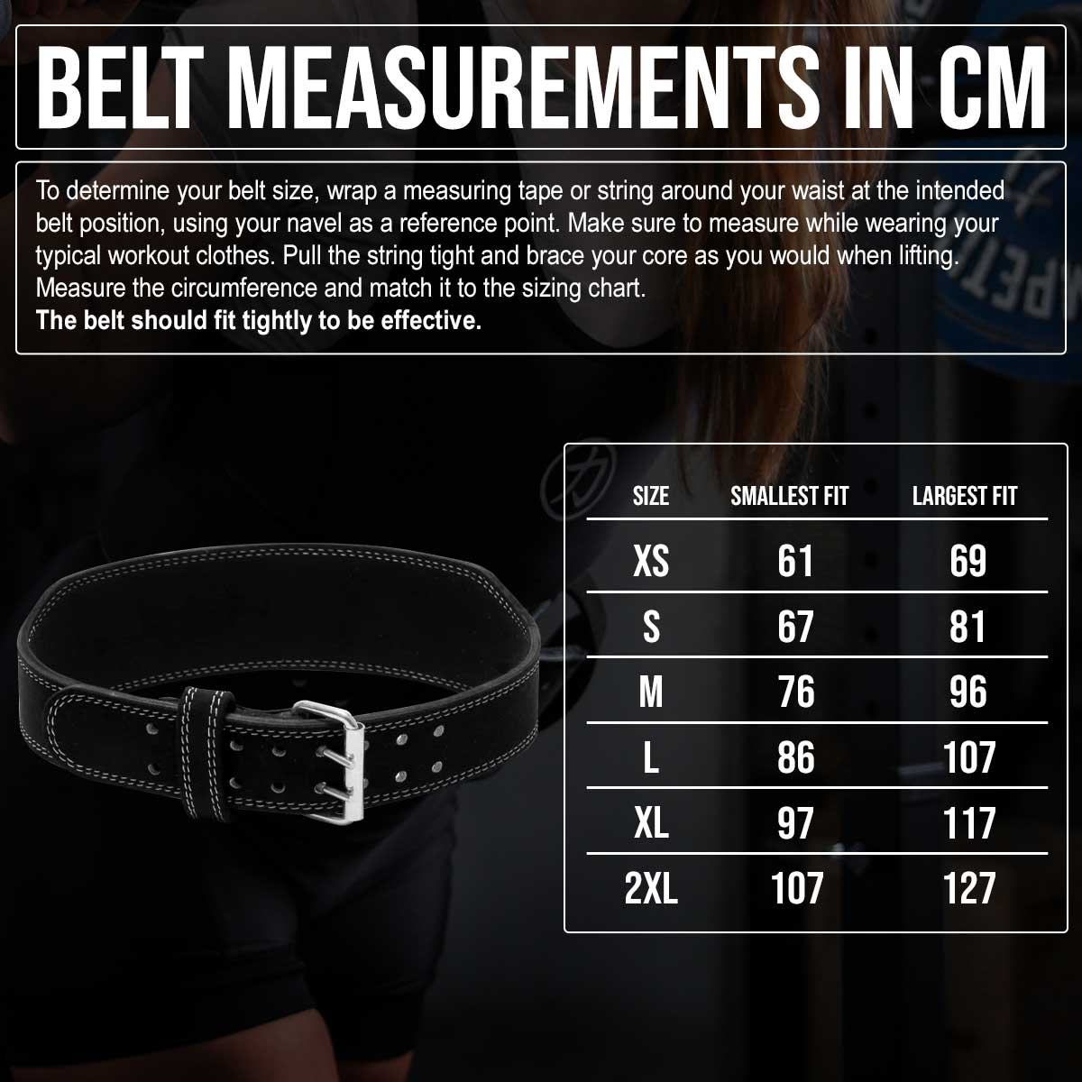 Weightlifting Double Prong Buckle Tapered Belt, Black - 8MM - Strength Shop