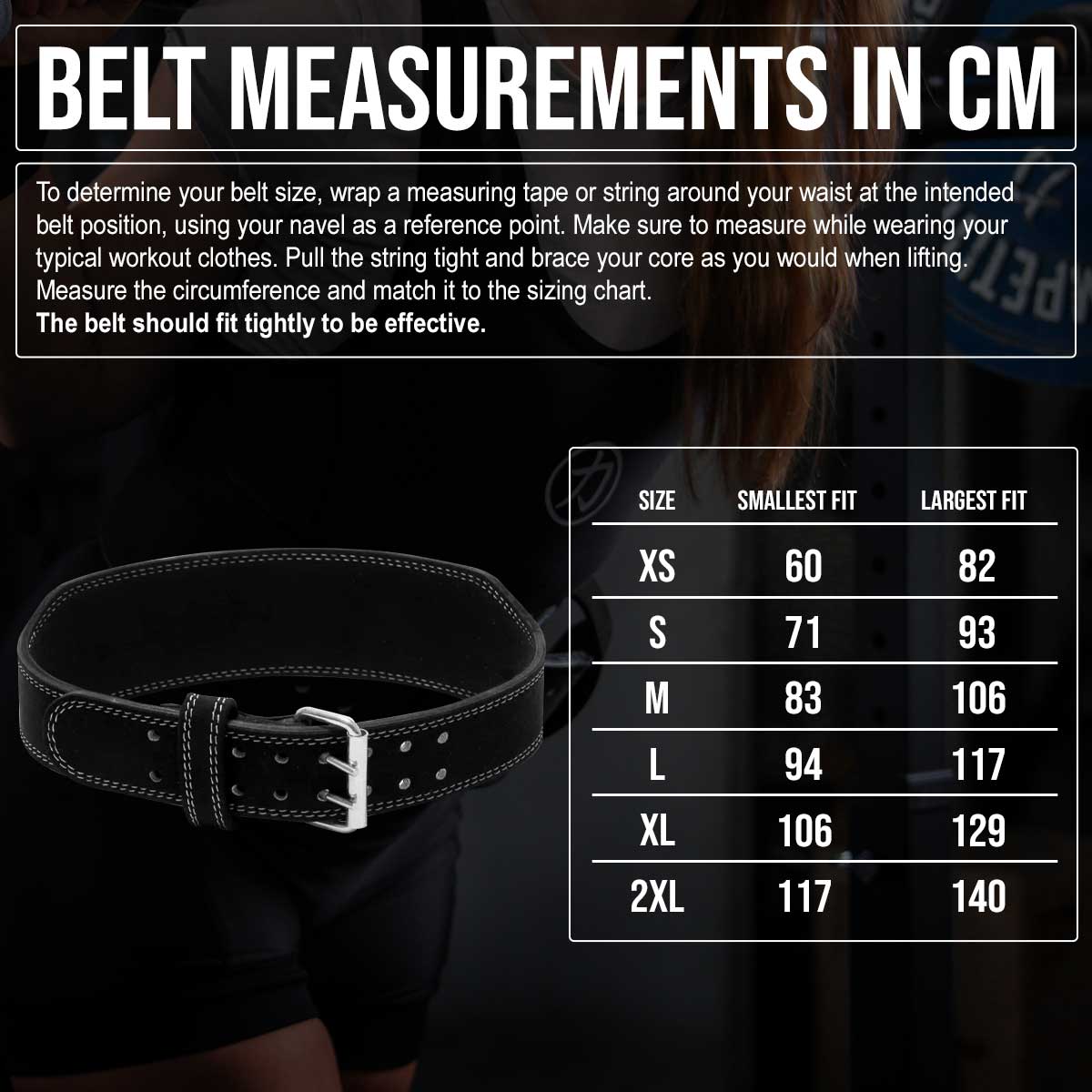 Weightlifting Double Prong Buckle Tapered Belt, Black - 8MM - Strength Shop