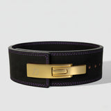 Black w/ Purple Stitching Lever Belt, 10mm - IPF Approved - Strength Shop