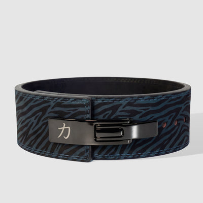 Blue Tiger Print Lever Belt, 10mm - IPF Approved
