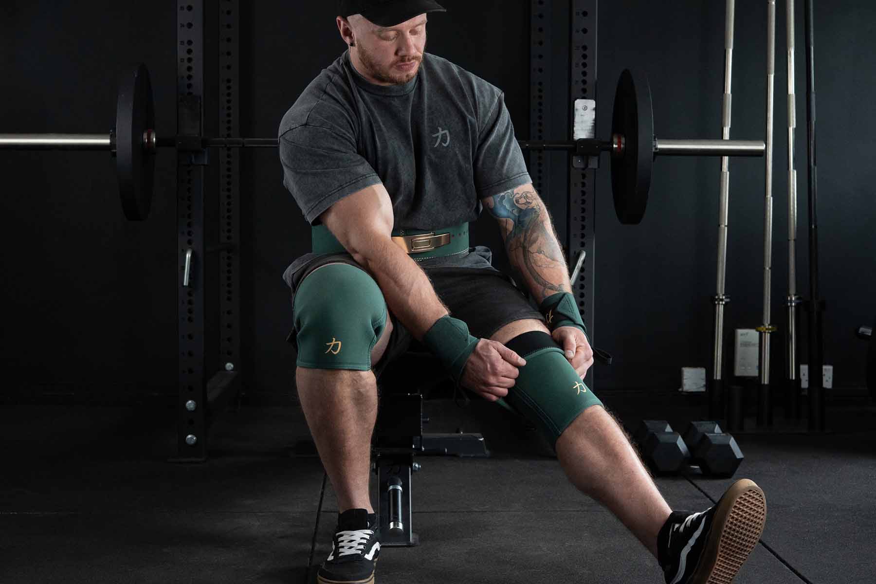7mm Inferno Neoprene Knee Sleeves, Vintage Green - IPF Approved (Pair) - Strength Shop
