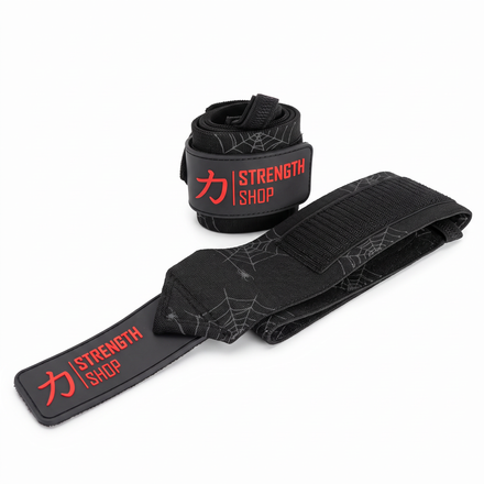 Medium Wrist Wraps, Spider print - IPF Approved, 30cm/60cm - Strength Shop