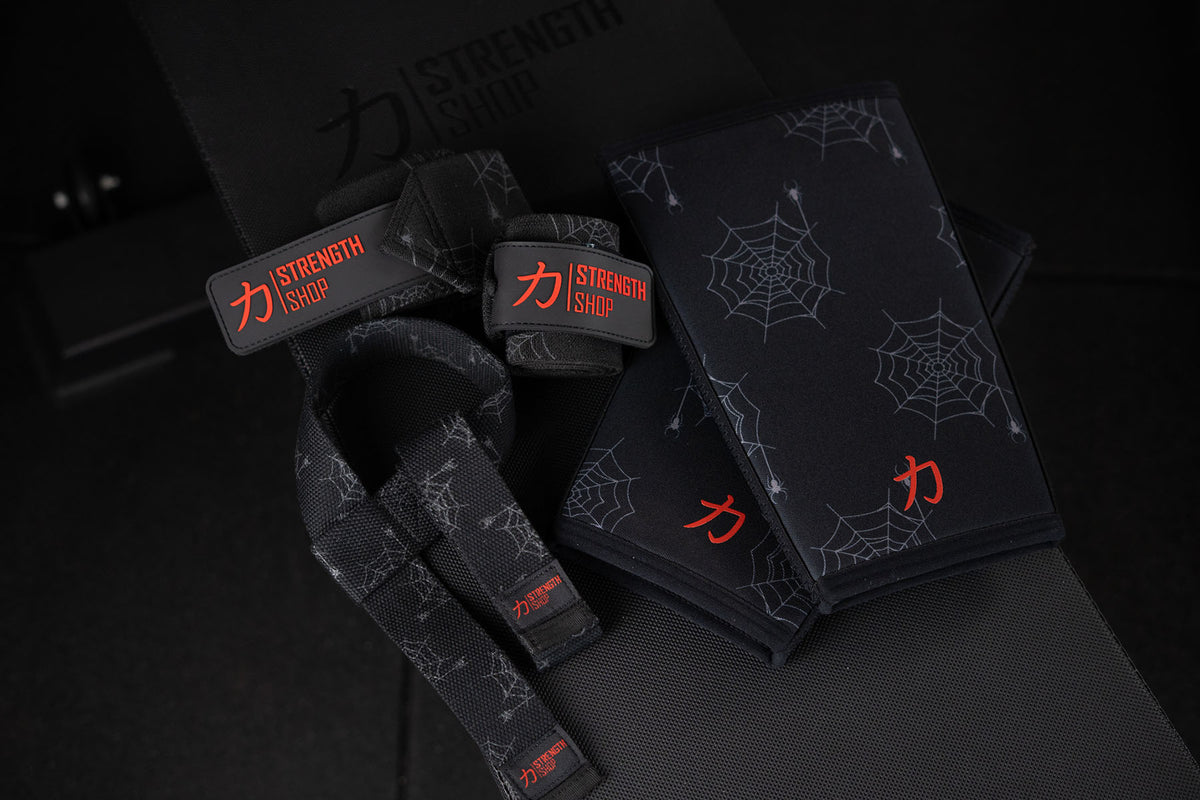 Medium Wrist Wraps, Spider print - IPF Approved, 30cm/60cm - Strength Shop