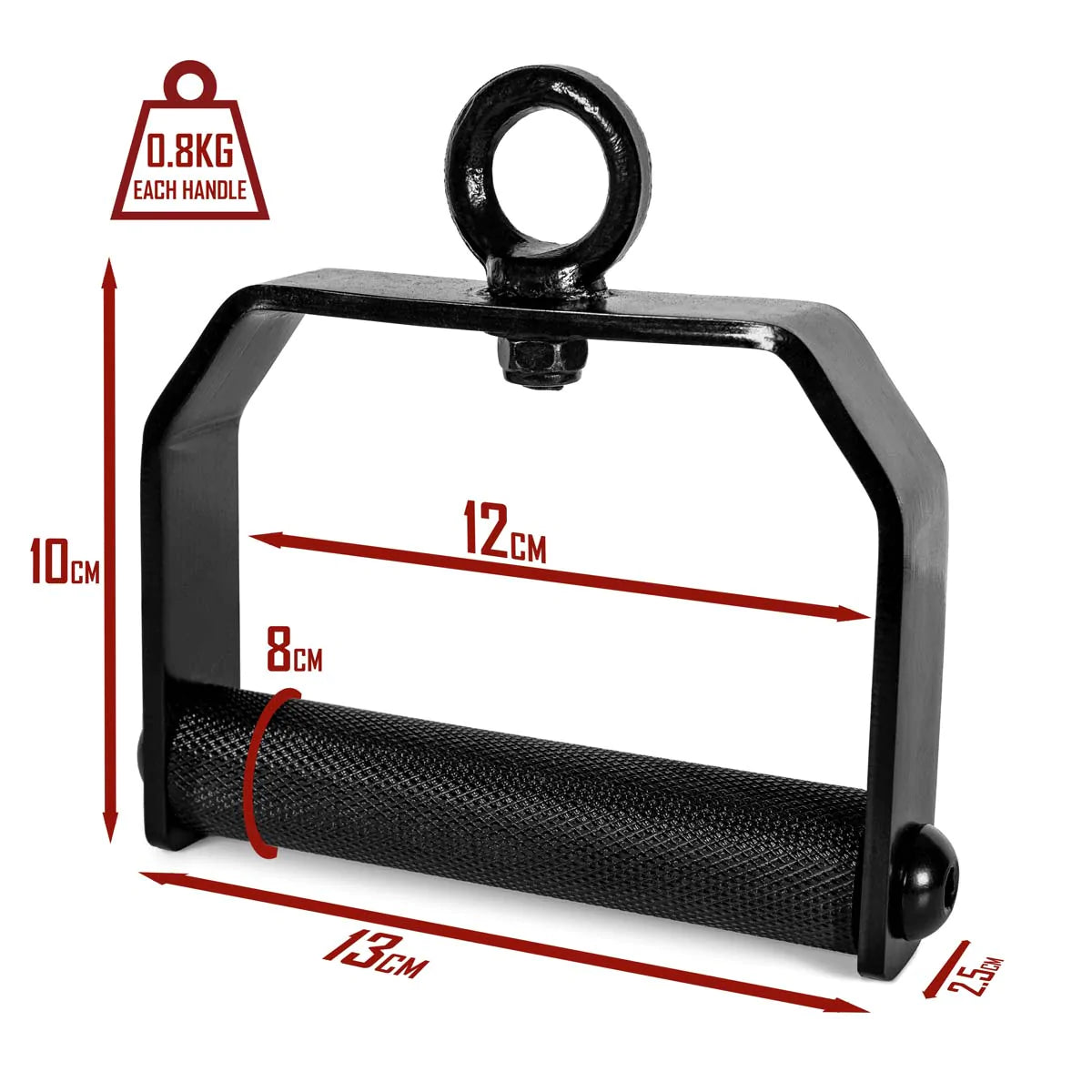 360° Rotating Handles - Knurled /w Heavy-Duty Carabiner - Strength Shop