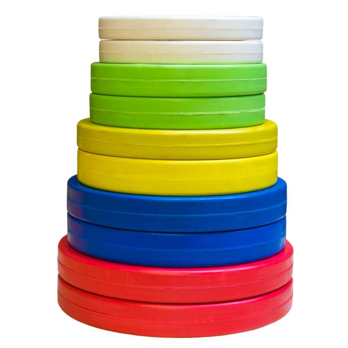 Rubber Coated Fractional Plate Set, Coloured - 15KG - Strength Shop